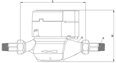 NB-IOT物聯(lián)網遠傳水表外形尺寸圖
